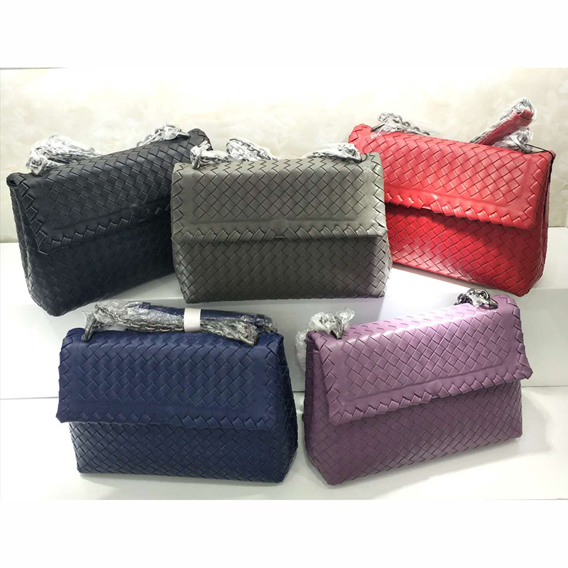 Woven Sheepskin leather Crossbody Bag LH2816_4 Colors
