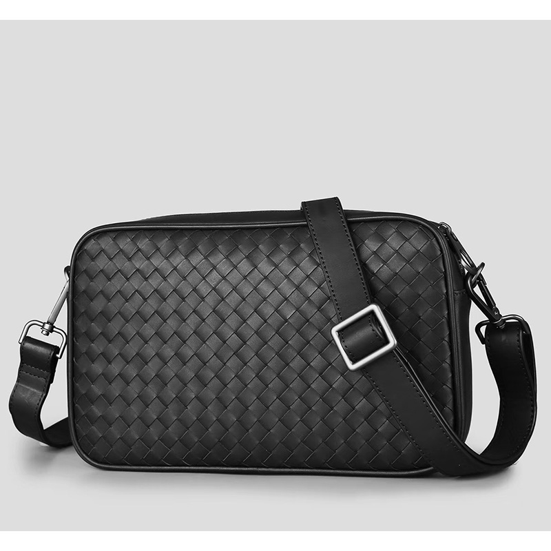 Woven Top Zipper Leather Crossbody Bag LH2894