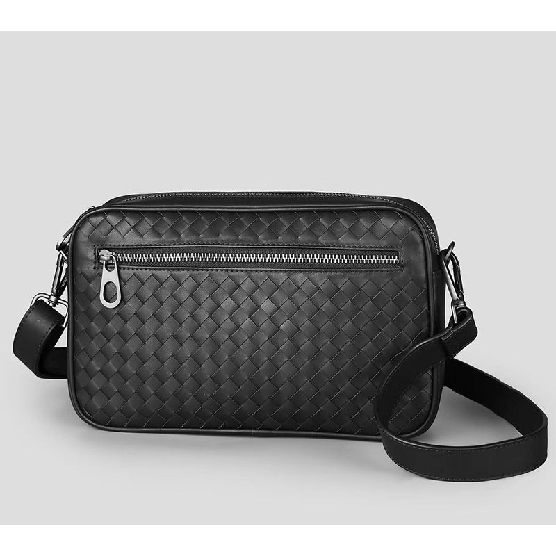 Woven Top Zipper Leather Crossbody Bag LH2894