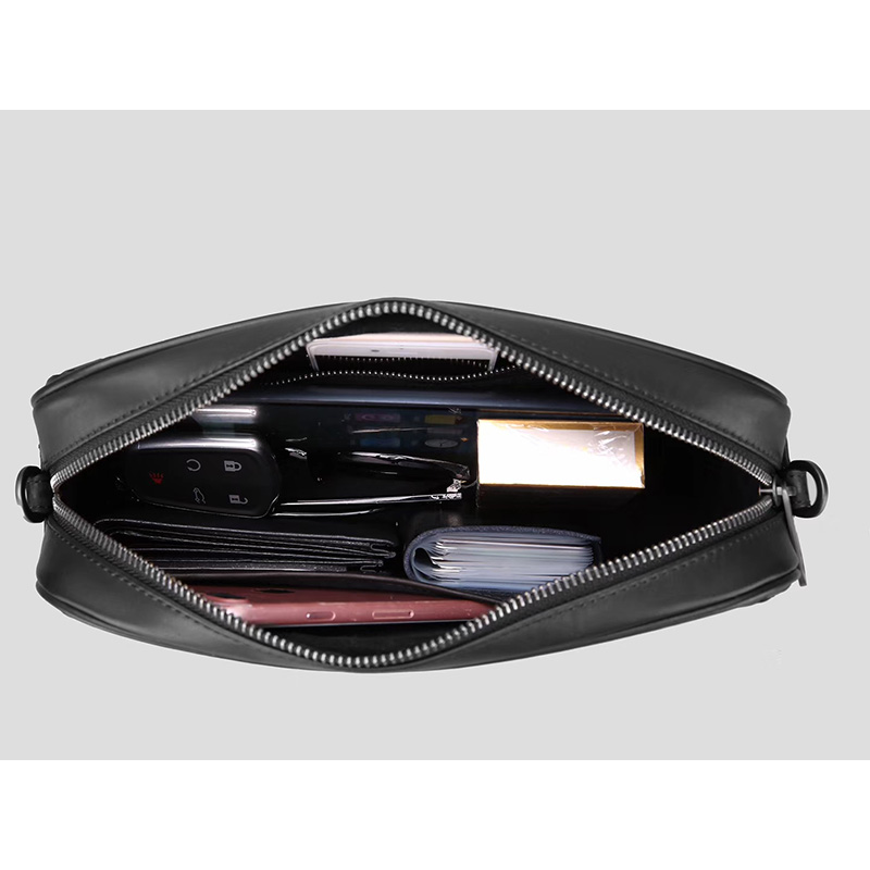 Woven Top Zipper Leather Crossbody Bag LH2894