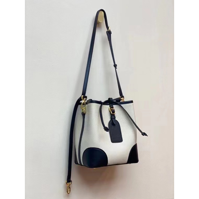 Drawstring Pebbled Leather Barrel Bag LH3231_4 Colors
