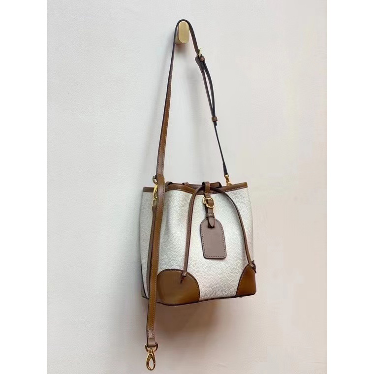 Drawstring Pebbled Leather Barrel Bag LH3231_4 Colors