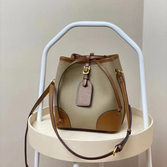 Drawstring Pebbled Leather Barrel Bag LH3231_4 Colors