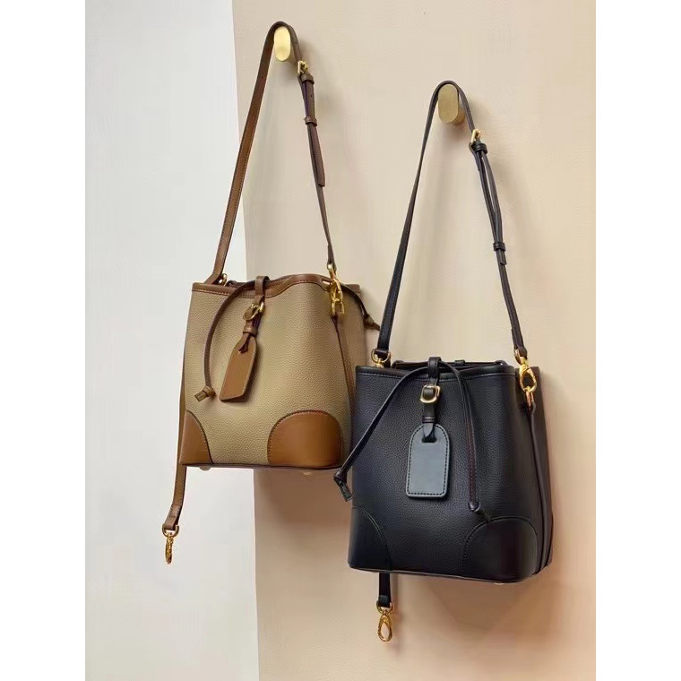 Drawstring Pebbled Leather Barrel Bag LH3231_4 Colors