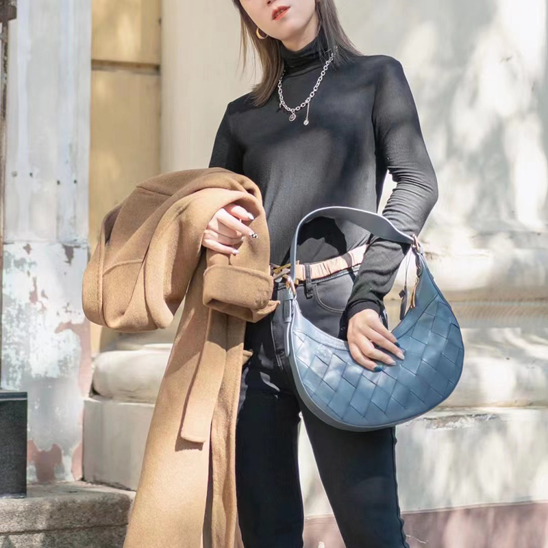 Large Sheepskin Woven Real Leather Tote Bag LH3235_5 Colors