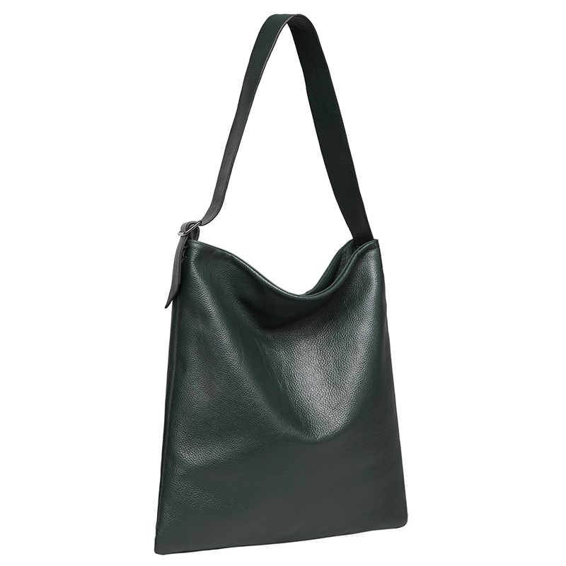 Dark Green Supple Genuine leather Slouchy Shoulder Bag LH2715_5 Colors