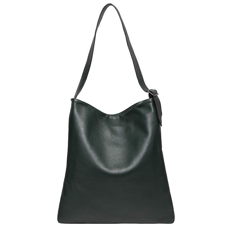 Dark Green Supple Genuine leather Slouchy Shoulder Bag LH2715_5 Colors