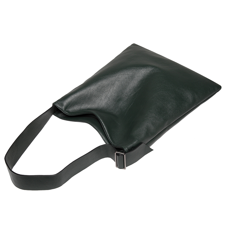 Dark Green Supple Genuine leather Slouchy Shoulder Bag LH2715_5 Colors