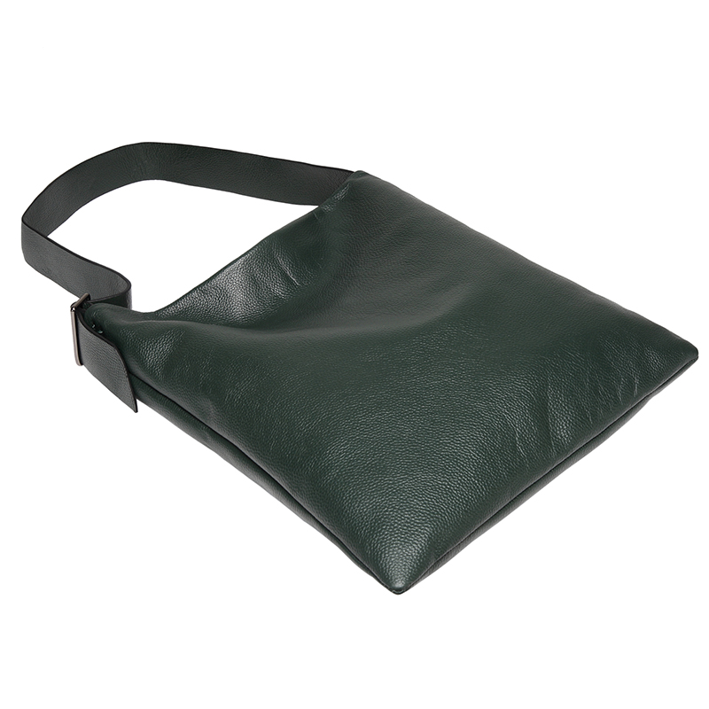 Dark Green Supple Genuine leather Slouchy Shoulder Bag LH2715_5 Colors