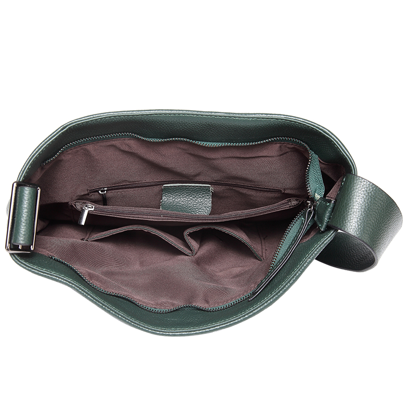 Dark Green Supple Genuine leather Slouchy Shoulder Bag LH2715_5 Colors