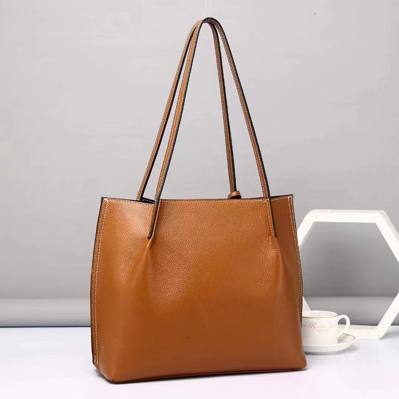Full Grain Women Leather Tote Handbag H3222_6 Colors