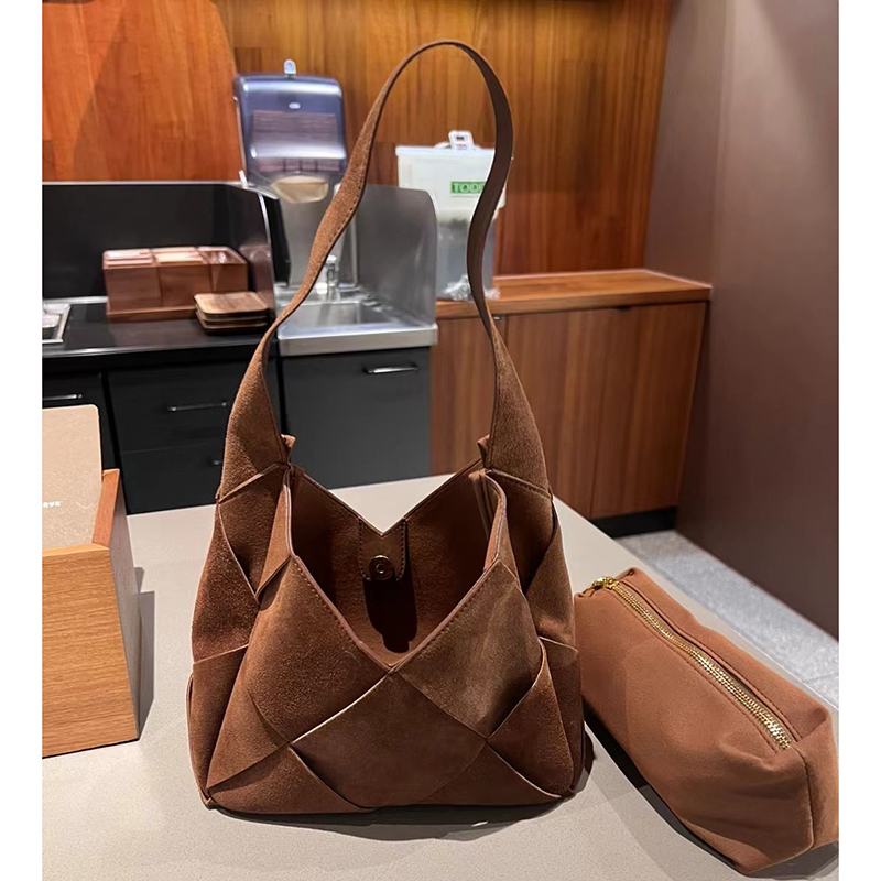 Gorgeous Womens Suede Leather Woven Shoulder Bag LH3605_2 Colors