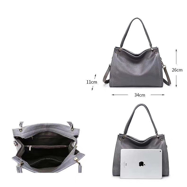Large Leather Tote Shoulder Bag LH2972_ 8 Colors