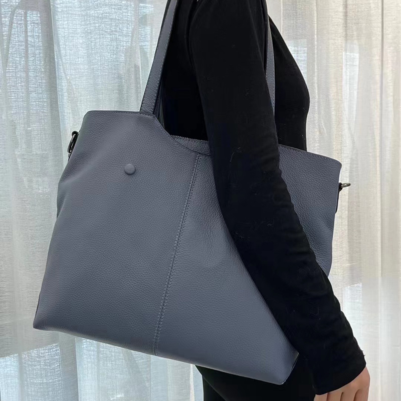 Large Supple Real Leather Shoulder Bag LH3337_5 Colors