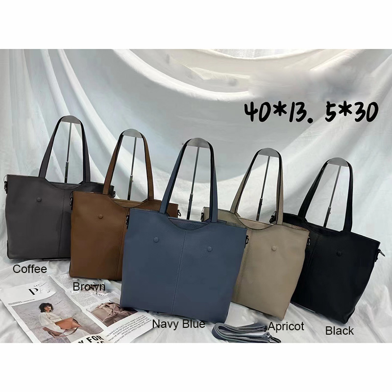 Large Supple Real Leather Shoulder Bag LH3337_5 Colors