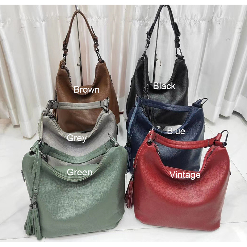 Leather Hobo Bag Womens Shoulder Purse LH3076_6 Colors