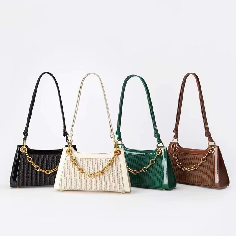 Luxury Women Ruching Shoulder Bag Leather Satchel Bag LH3548_4 Colors