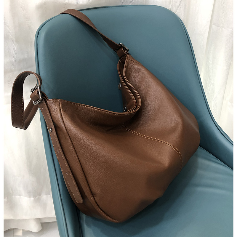 Real Cowhide Leather Hobo Slouchy Bag LH3115_4 Colors
