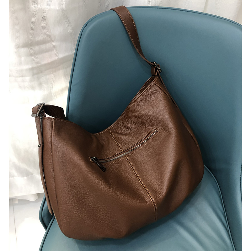Real Cowhide Leather Hobo Slouchy Bag LH3115_4 Colors