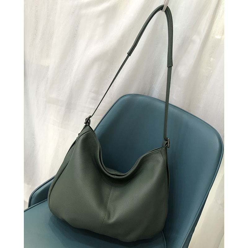 Real Cowhide Leather Hobo Slouchy Bag LH3115_4 Colors
