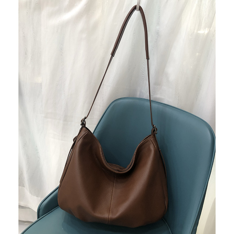 Real Cowhide Leather Hobo Slouchy Bag LH3115_4 Colors