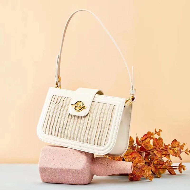 Ruching Leather Shoulder Bag Womens Purse LH3543_4 Colors