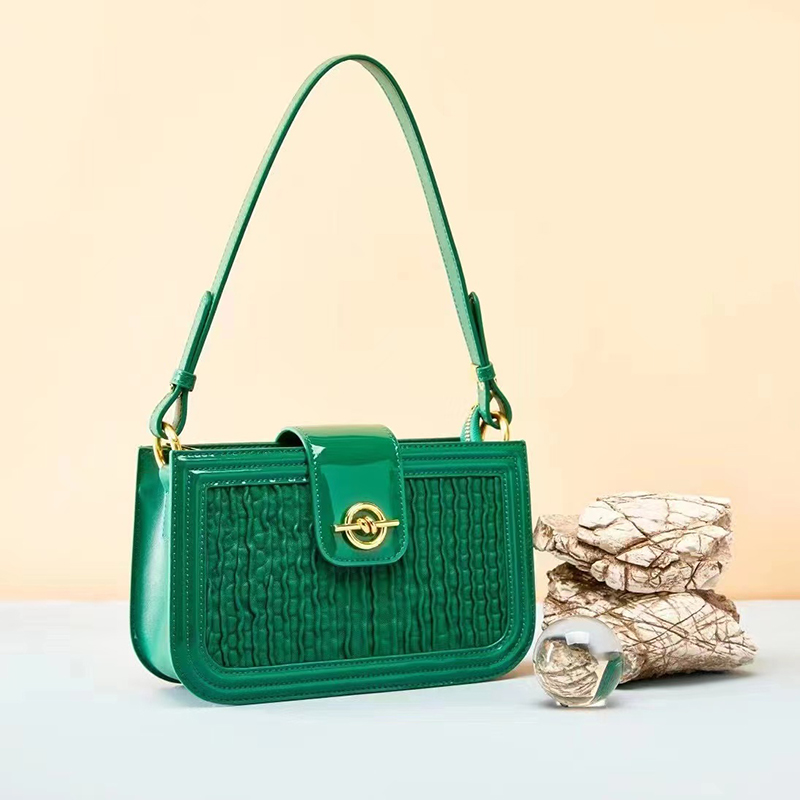 Ruching Leather Shoulder Bag Womens Purse LH3543_4 Colors