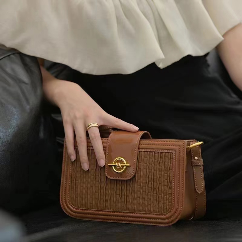 Ruching Leather Shoulder Bag Womens Purse LH3543_4 Colors