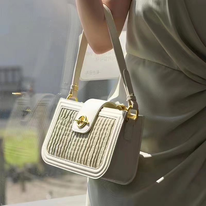 Ruching Leather Shoulder Bag Womens Purse LH3543_4 Colors