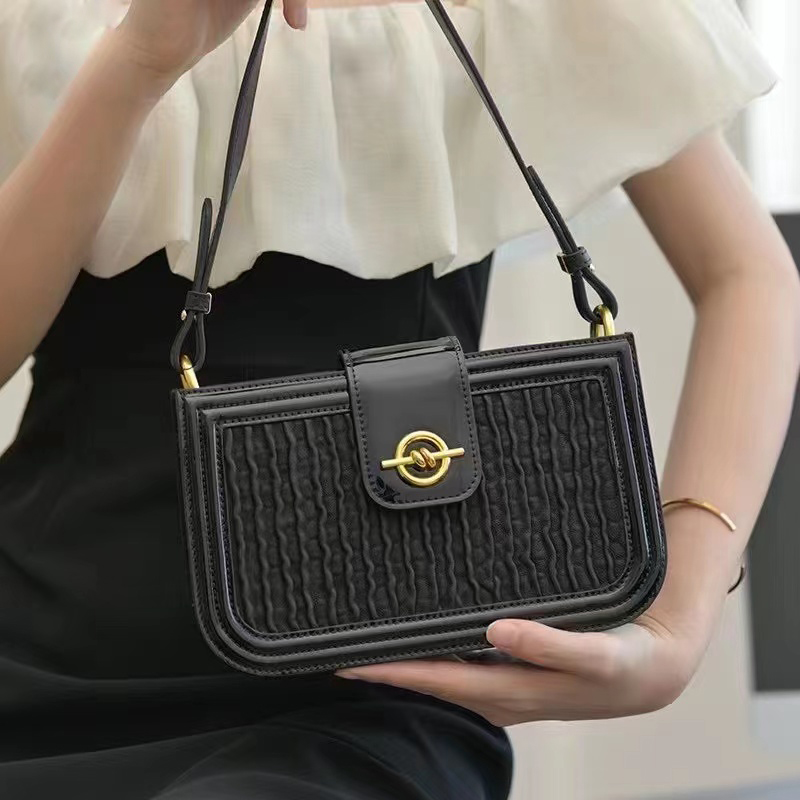 Ruching Leather Shoulder Bag Womens Purse LH3543_4 Colors