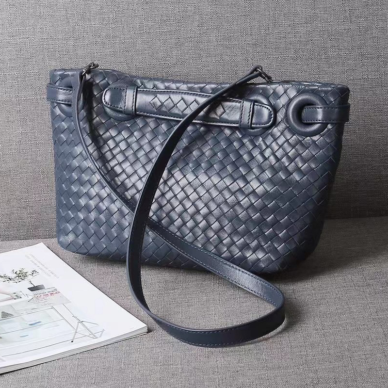 Sheepskin Woven Leather Shoulder Bag LH3211S_3 Colors