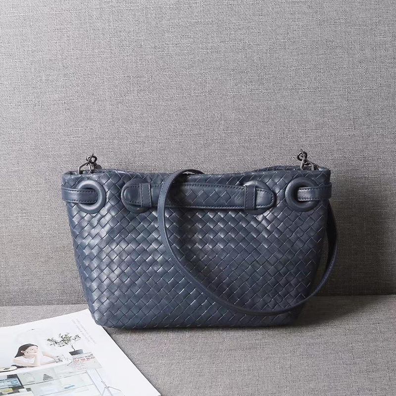 Sheepskin Woven Leather Shoulder Bag LH3211S_3 Colors