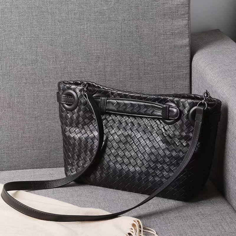 Sheepskin Woven Leather Shoulder Bag LH3211S_3 Colors