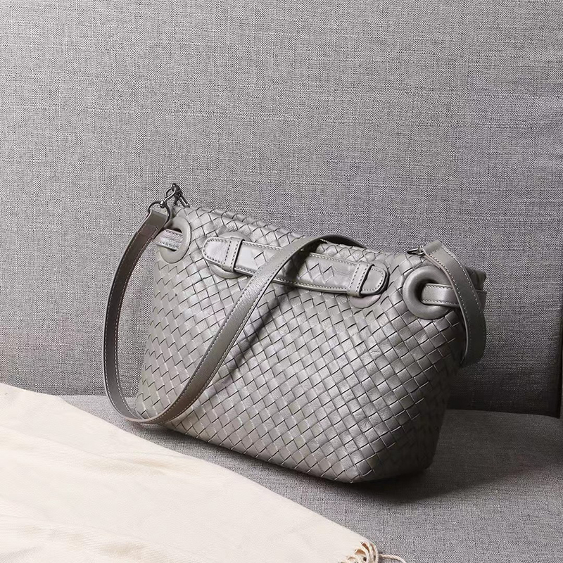 Sheepskin Woven Leather Shoulder Bag LH3211S_3 Colors