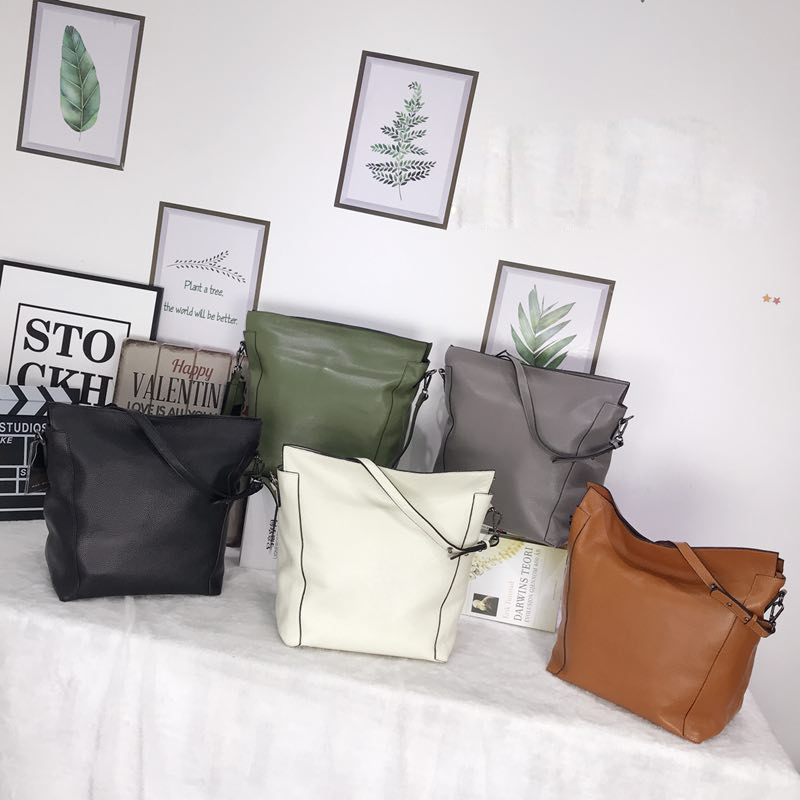 Soft Genuine leather Shoulder Slouchy Bag LH2712_5 Colors