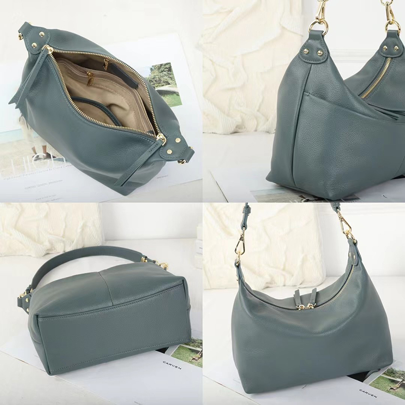 Soft Pockets Leather Shoulder Bag Ladies Handbags LH3627_6 Colors