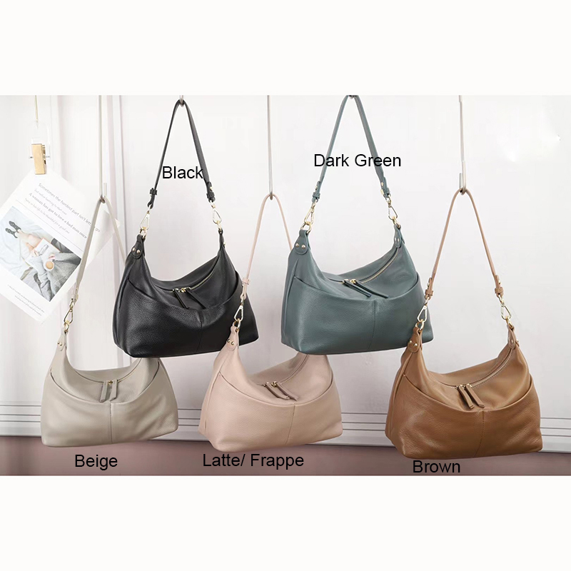 Soft Pockets Leather Shoulder Bag Ladies Handbags LH3627_6 Colors