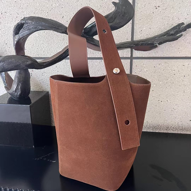 Suede Leather Barrel Bag for Women LH3602_2 Colors