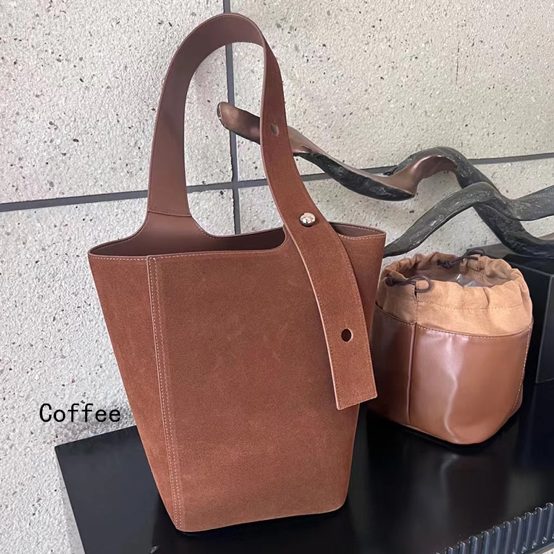 Suede Leather Barrel Bag for Women LH3602_2 Colors