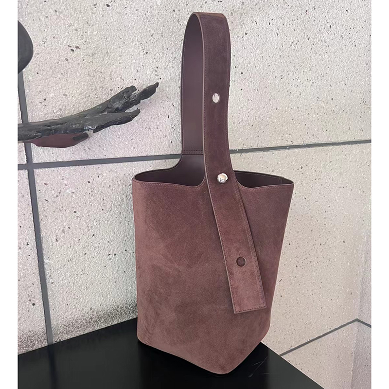 Suede Leather Barrel Bag for Women LH3602_2 Colors