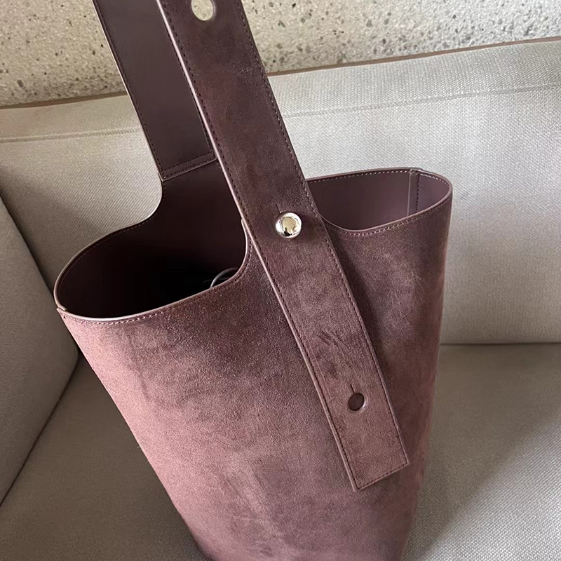 Suede Leather Barrel Bag for Women LH3602_2 Colors