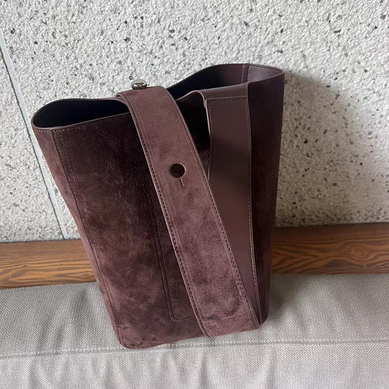 Suede Leather Barrel Bag for Women LH3602_2 Colors