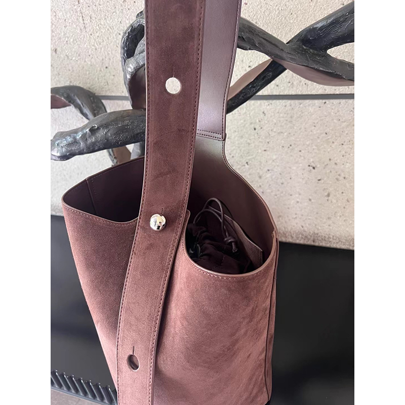 Suede Leather Barrel Bag for Women LH3602_2 Colors