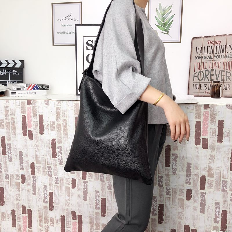 Supple Genuine leather Slouchy Shoulder Bag LH2715_5 Colors