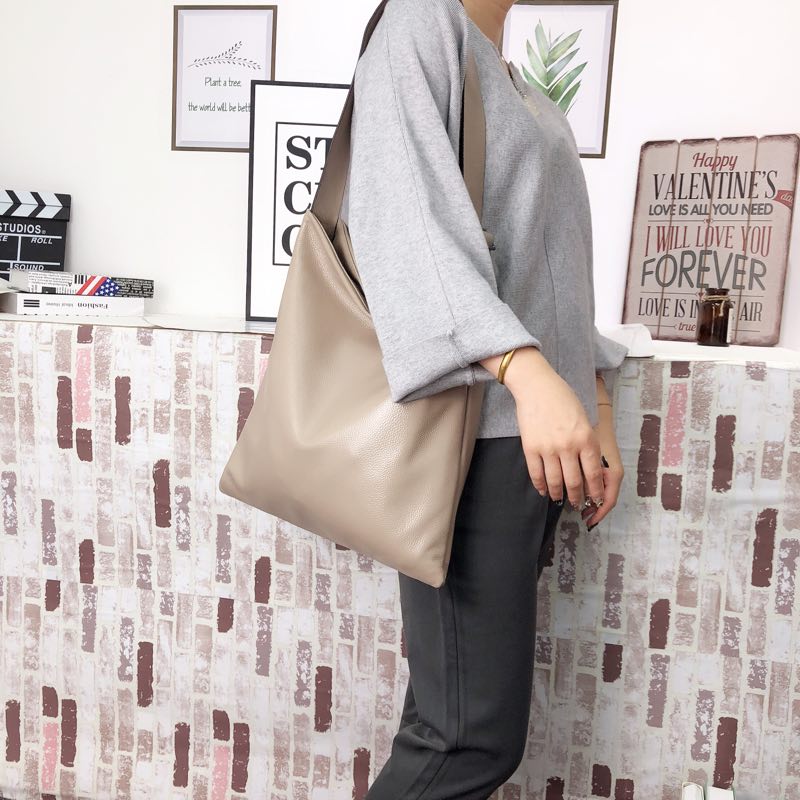 Supple Genuine leather Slouchy Shoulder Bag LH2715_5 Colors