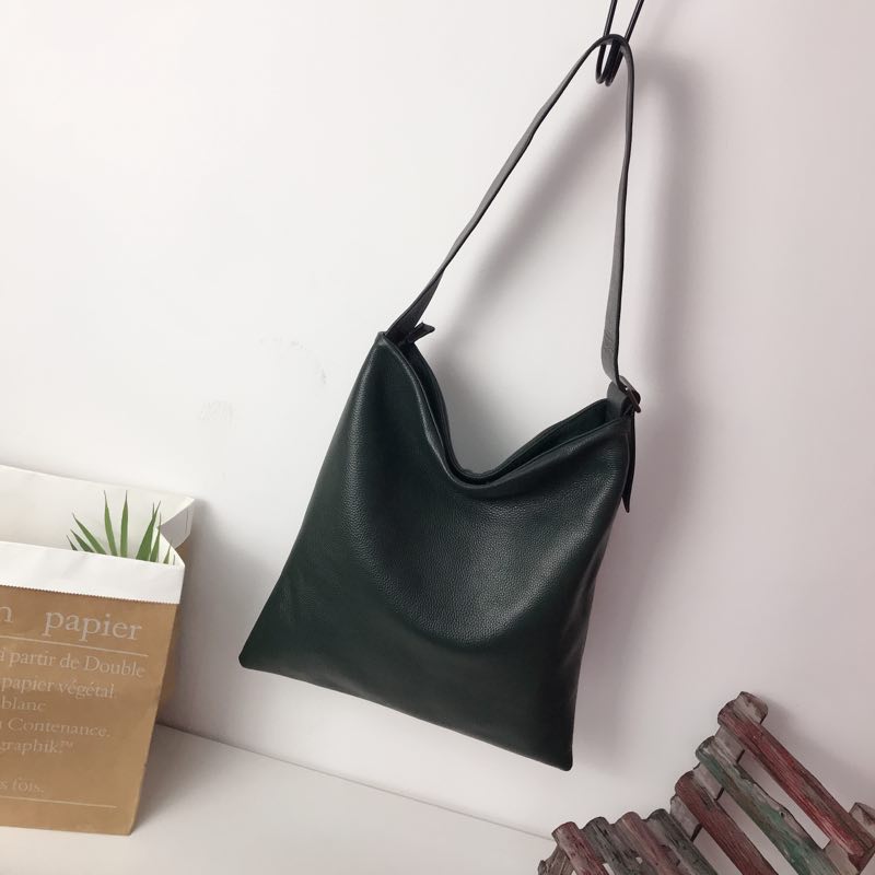 Supple Genuine leather Slouchy Shoulder Bag LH2715_5 Colors