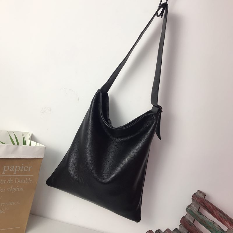 Supple Genuine leather Slouchy Shoulder Bag LH2715_5 Colors