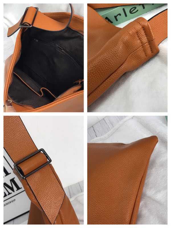 Supple Genuine leather Slouchy Shoulder Bag LH2715_5 Colors
