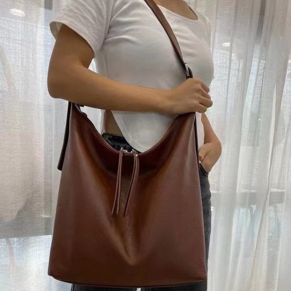 Supple Real Leather Hobo Slouchy Bag LH3341_4 Colors