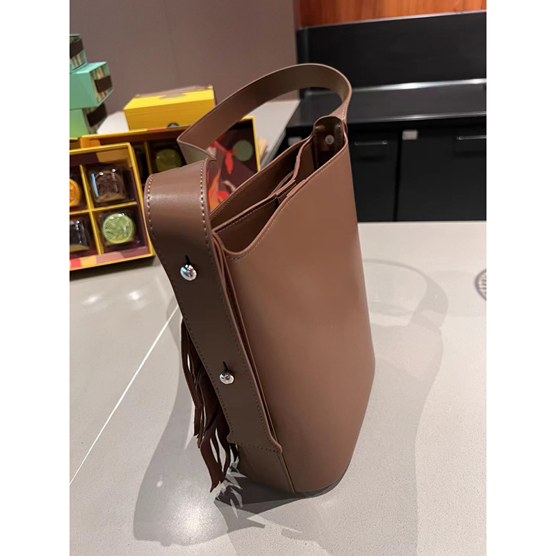 Tassels Suede Leather Women Barrel Bag LH3603_3 Colors
